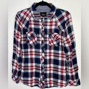 Rails KENDRA Plaid Button Down Shirt Flannel Tencel, Size M